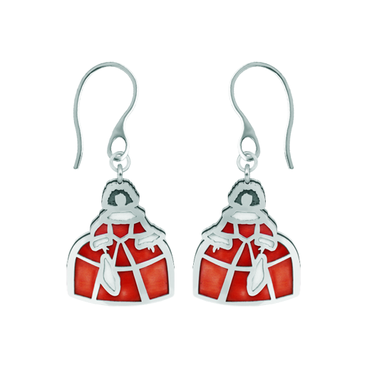 "Meninas" silver and steel earringsRef. code: PE3068Meninas earrings made of hand enameled sterling silver and soft stainless steel.