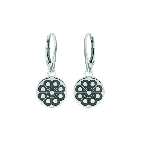"Botón Charro from Salamanca" silver earringsRef. code: PE3184Earrings made of soft stainless steel and hand enameled sterling silver.