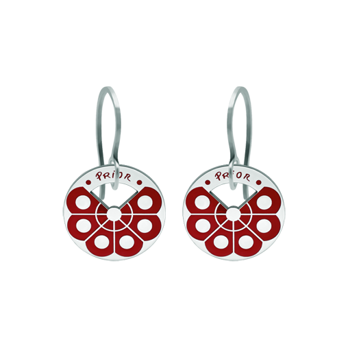 Boucles d'oreilles en argent émaillé et acier "Button Charro de Salamanca"Referencia: PE3188Boucles d'oreilles bouton Charro sculpté en bas-relief en argent sterling et émaillé au four.
