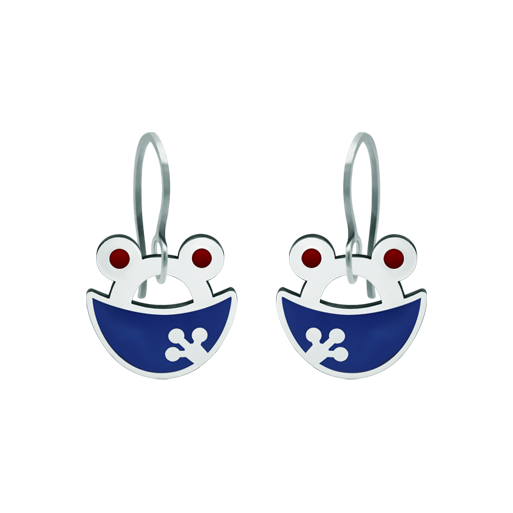 Boucles d'oreilles en argent "Silhouette de grenouille"Referencia: PE3199Boucles d'oreilles en argent sterling émaillé au four.