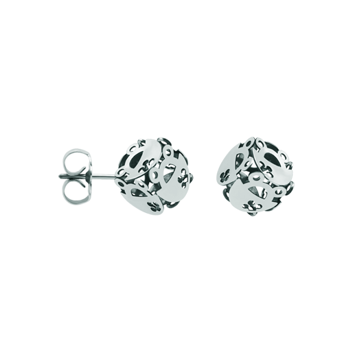 Boucles d'oreilles en argent "Frog Cube"Referencia: PE3219Boucles d'oreilles en argent avec 6 silhouettes de grenouilles formant un cube.