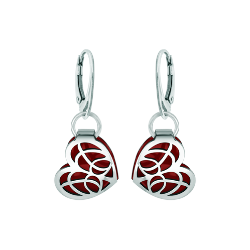 Boucles d'oreilles en argent "Art Nouveau Heart"Referencia: PE3250Boucles d'oreilles cœur ajouré Art Nouveau en argent sterling émaillé.