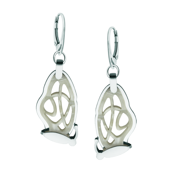 Pendientes de Mariposas Art Nouveau de acero y nácarReferencia: PE3297Pendientes fabricados en acero pulido suave al tacto y celulosa de nácar.Piezas de museo inspiradas en las obras mas representativas del movimiento Art Nouveau y Art Déco, y del modernismo de finales del siglo XIX y principios del siglo XX.