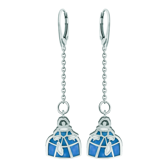 Pendientes esmaltados de plata y acero "Meninas"Referencia: PE3308Pendientes de Meninas fabricados en plata de ley esmaltada a mano y acero pulido suave al tacto.