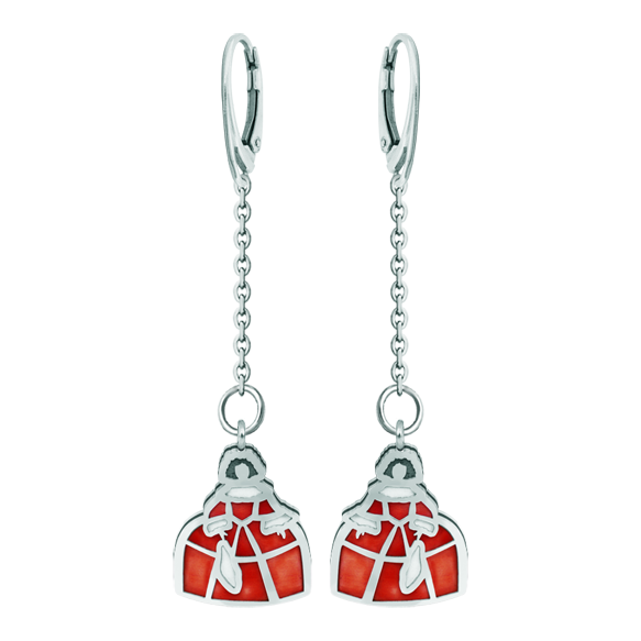 "Meninas" silver and steel earringsRef. code: PE3308Meninas earrings made of hand enameled sterling silver and soft stainless steel.