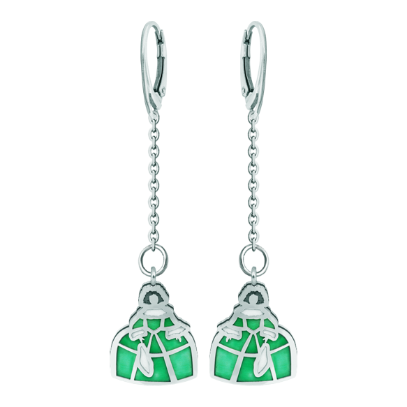 Pendientes esmaltados de plata y acero "Meninas"Referencia: PE3308Pendientes de Meninas fabricados en plata de ley esmaltada a mano y acero pulido suave al tacto.