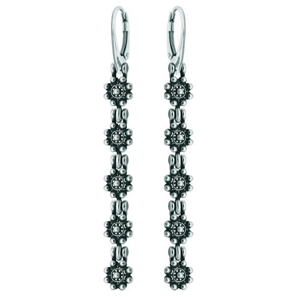 Silver and steel earrings "Buttons charros"Ref. code: PE3312Earrings with charro buttons made of sterling silver.