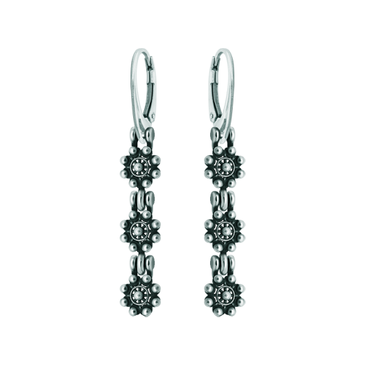 Boucles d'oreilles en argent et acier "Buttons charros"Referencia: PE3313Boucles d'oreilles avec boutons charro en argent sterling.