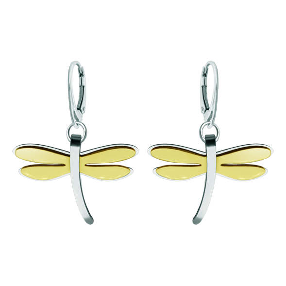 Boucles d'oreilles libellules des Arribes en or et acierReferencia: PE3317Boucles d'oreilles en acier poli, lisse au toucher et plaqué or.Joaquín Prior a conçu ces boucles d'oreilles en s'inspirant des libellules du parc naturel d'Arribes de Duero, à Salamanque.