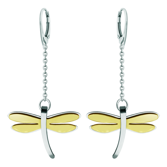 Boucles d'oreilles libellules des Arribes en or et acierReferencia: PE3323Boucles d'oreilles en acier poli, lisse au toucher et plaqué or.Joaquín Prior a conçu ces boucles d'oreilles en s'inspirant des libellules du parc naturel d'Arribes de Duero, à Salamanque.