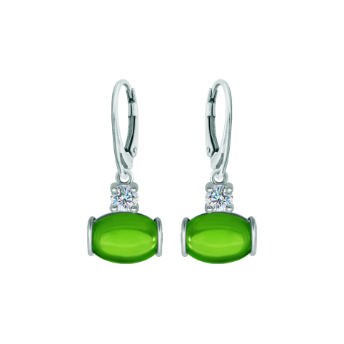 Pendientes de plata con moissanita y cristal de coloresReferencia: PE3346Pendientes fabricados en plata de ley con un cabujón de cristal de colores de 14x10mm y una moissanita talla brillante de 5mm engastada.La moissanita es una gema preciosa creada en laboratorio que se ha ganado un lugar especial en la joyería por su belleza y cualidades únicas, deslumbra por su brillo superior al del diamante y su gran resistencia (9,25 en la escala de Mohs).Descubierta originalmente en un meteorito a finales del siglo XIX, y ese origen “estelar” le otorga un encanto singular.Llena de destellos únicos, combina lujo y elegancia en una sola joya.