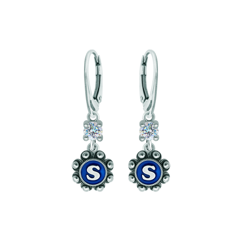 Boucles d'oreilles personnalisées Charro Button en argent avec moissaniteReferencia: PE3365Boucles d'oreilles personnalisées en argent sterling avec l'initiale de votre nom émaillée dans le four et une moissanite de 5 mm de taille brillante sertie dans la boucle d'oreille.La moissanite est une pierre précieuse créée en laboratoire qui a gagné une place spéciale dans la joaillerie en raison de sa beauté et de ses qualités uniques. Elle éblouit par son éclat semblable à celui d'un diamant et par sa grande résistance (9,25 sur l'échelle de Mohs).Découverte à l'origine dans une météorite à la fin du 19e siècle, cette origine 