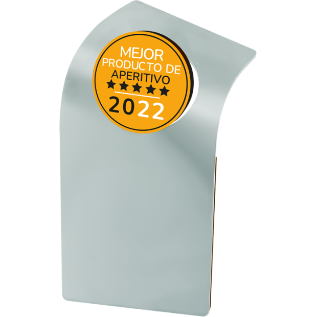 Trofeo de acero "Asociación de Snacks"Referencia: PL0412Placa de homenaje fabricada en acero macizo y madera.Logotipo a color vitrificado sobre acero.Piezas para soporte diseñadas y fabricadas en exclusiva por Joaquín Prior.Motivo de 80mm de diámetro.Posibilidad de grabar un texto conmemorativo.Creamos trofeos, premios o placas conmemorativas diferentes, personalizados con cualquier anagrama, escudo o logotipo.