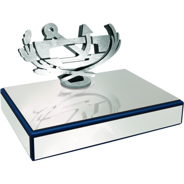 Steel and solid wood plate with aerial logo "Civil Engineers"Ref. code: PL0431Plate made of steel and solid wood with steel logo.Base dimensions: 23x16x4cm.Figure measures: 18x12cm.Possibility of engraving a commemorative text.We customize with any anagram, shield or logo.