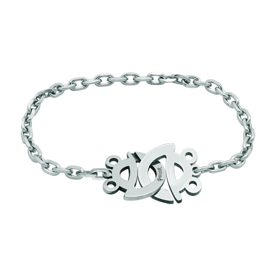 "Frogs" silver and steel braceletRef. Code: PU2384Bracelet made of sterling silver and soft stainless steel.