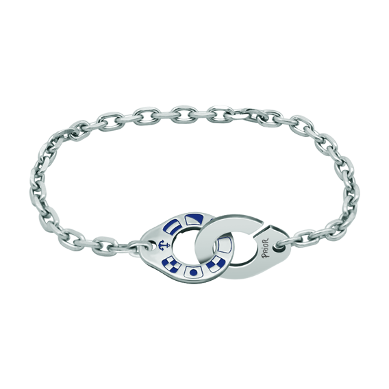 "Nautic flags" silver and steel braceletRef. code: PU2465Bracelet made of sterling silver and soft stainless steel.