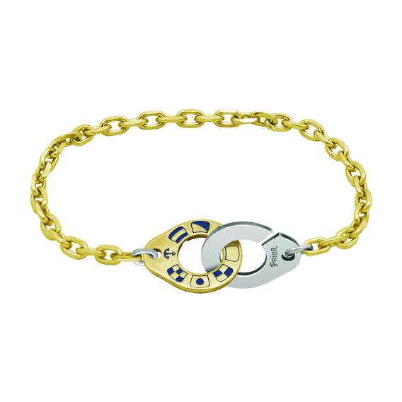 "Nautic flags" gold braceletRef. code: PU2473Bracelet made of 18 carat gold, soft stainless steel, and gold plated chain.