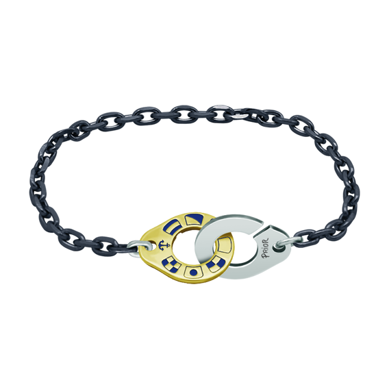 "Nautic flags" gold and ruthenium braceletRef. code: PU2474Bracelet made of 18 carat gold and soft stainless steel, with ruthenium plated chain.