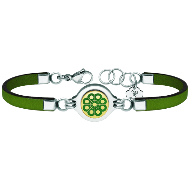 Gold, Stahl und Lederarmband "Button Charro de Salamanca"Ref. Code: PU26153 mm dickes Lederarmband mit dem unter dem Relief geschnitzten Charro-Knopf aus 9 kt Gold und einbrennlackiert.