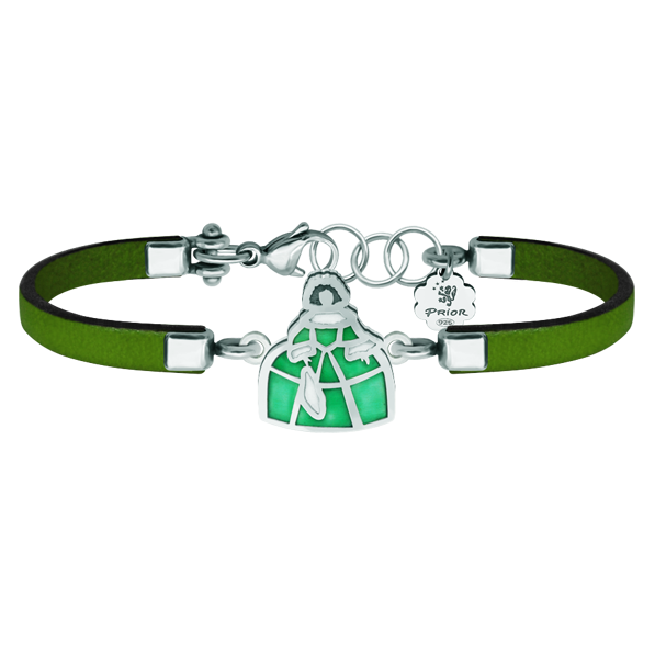 "Menina" silver and leather braceletRef. code: PU2656Menina bracelet made of hand enameled sterling silver and soft stainless steel, and leather bracelet.