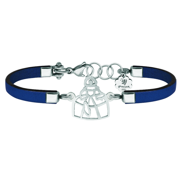 "Menina" silver and leather braceletRef. code: PU2657Menina bracelet made of hand enameled sterling silver and soft stainless steel, and leather bracelet.