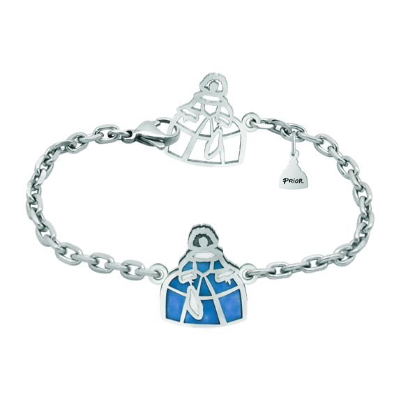 Bracelet en argent émaillé avec chaîne "Meninas"Referencia: PU2658Bracelet Menina sculpté en deux hauteurs en argent sterling et émaillé au four, avec un fermoir Menina unique et original en acier poli, lisse au toucher.Un travail d'artisanat méticuleux avec une garantie éternelle.Inspiré par les classiques Ménines de Vélasquez exposées au musée du Prado à Madrid.