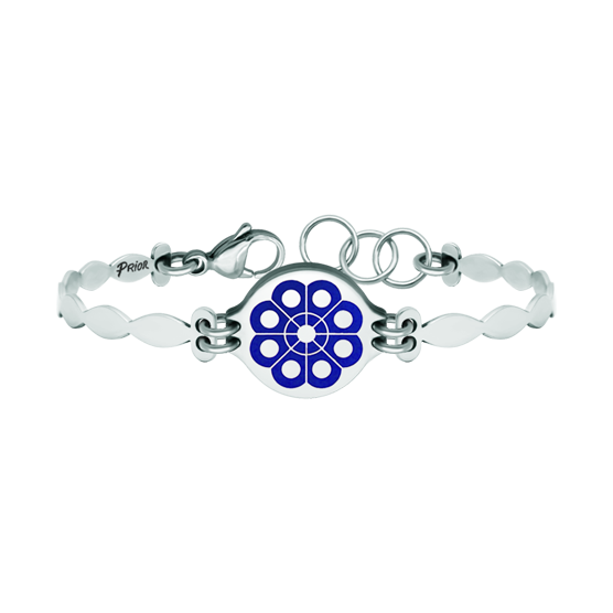 Bracelet en argent et acier "Button charro de Salamanca"Referencia: PU2733Bracelet en acier inoxydable avec le bouton charro sculpté en bas-relief en argent sterling et émaillé au four.