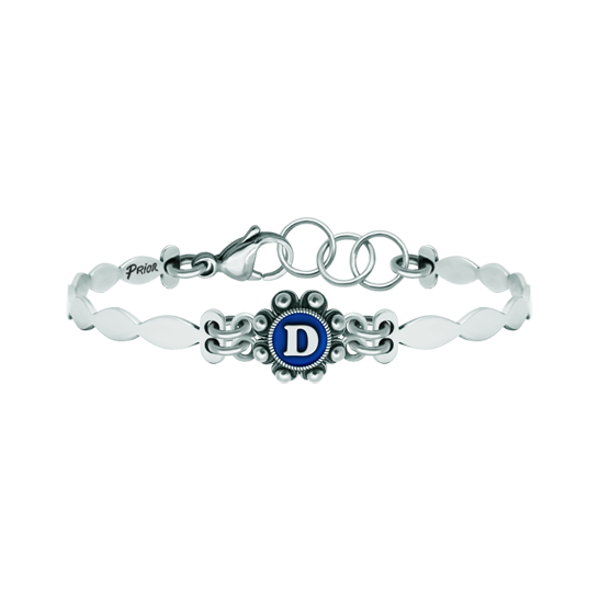 Personalized silver and stainless steel Charro button braceletRef. code: PU2740Stainless steel bracelet with charro button in sterling silver, personalized with initial letter enameled in the oven.