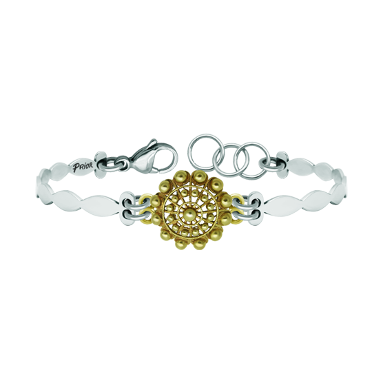 Gold and steel plated Charro button braceletRef. code: PU2746Stainless steel bracelet with gold plated charro button.