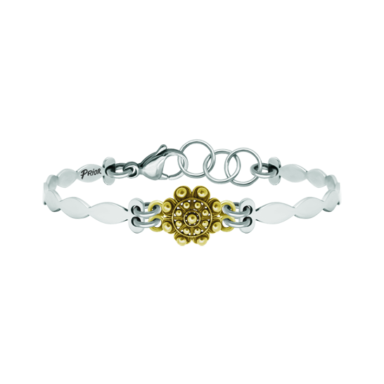 Gold and steel plated Charro button braceletRef. code: PU2748Stainless steel bracelet with gold plated charro button.