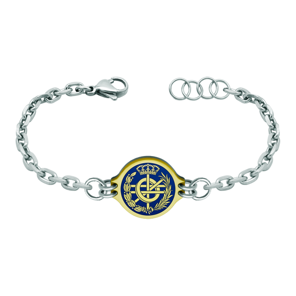 Pulsera de oro y acero "Ingeniero Informático"Referencia: PU2751Pulsera de acero con el escudo de Ingeniero Informático tallado bajo relieve en oro de 18 ktes y esmaltado al horno.Tenemos todas las profesiones y carreras disponibles: Abogacía (Abogado / Derecho), Agente Comercial, Aparejador, Arquitecto (Arquitectura), ATS (Enfermería), Bellas Artes, Ciencias Biológicas (Biología), Ciencias Exactas, Ciencias Físicas, Ciencias Políticas, Ciencias Políticas y Económicas, Ciencias Químicas, Comercio, Delineante, Economía, Empresariales, Farmacia, Filosofía y Letras, Geografía, Geológicas (Geología), Graduado Social, Informática, Ingeniero Agrónomo, Ingeniero de Caminos, Ingeniero Electrónico, Ingeniero de Montes, Ingeniero de Minas, Ingeniero Naval, Ingeniero Industrial Superior, Ingeniero Técnico Industrial, Ingeniero Telecomunicaciones, Ingeniero Textil, Joyero, Magisterio (Profesor), Medicina, Música, Psicología, Topógrafo (Topografía), Odontología, Óptica, Periodismo, Veterinaria.Y si no tenemos la suya, consultenos.