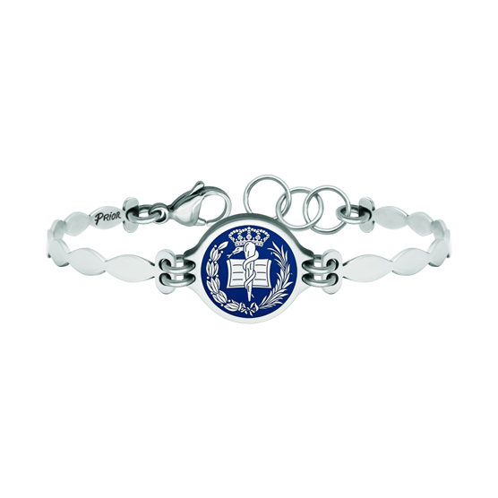 Pulsera de plata y acero "Medicina"Referencia: PU2761Pulsera de acero con el escudo de Medicina tallado bajo relieve en plata de ley y esmaltado al horno.Tenemos todas las profesiones y carreras disponibles: Abogacía (Abogado / Derecho), Agente Comercial, Aparejador, Arquitecto (Arquitectura), ATS (Enfermería), Bellas Artes, Ciencias Biológicas (Biología), Ciencias Exactas, Ciencias Físicas, Ciencias Políticas, Ciencias Políticas y Económicas, Ciencias Químicas, Comercio, Delineante, Economía, Empresariales, Farmacia, Filosofía y Letras, Geografía, Geológicas (Geología), Graduado Social, Informática, Ingeniero Agrónomo, Ingeniero de Caminos, Ingeniero Electrónico, Ingeniero de Montes, Ingeniero de Minas, Ingeniero Naval, Ingeniero Industrial Superior, Ingeniero Técnico Industrial, Ingeniero Telecomunicaciones, Ingeniero Textil, Joyero, Magisterio (Profesor), Medicina, Música, Psicología, Topógrafo (Topografía), Odontología, Óptica, Periodismo, Veterinaria.Y si no tenemos la suya, consultenos.