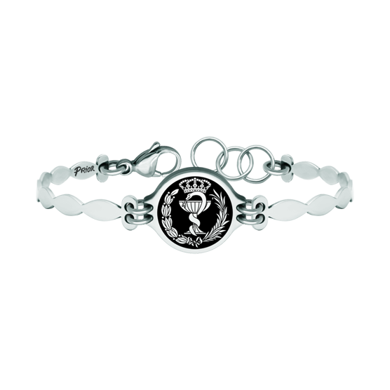 Silver and steel bracelet "Pharmacy"Ref. code: PU2761Stainless steel bracelet with the Pharmacy shield carved in low relief in sterling silver and stove enameled.We have all professions and careers available: Advocacy (Lawyer / Law), Commercial Agent, Quantity Surveyor, Architect (Architecture), ATS (Nursing), Fine Arts, Biological Sciences (Biology), Exact Sciences, Physical Sciences, Political Sciences, Political and Economic Sciences, Chemical Sciences, Commerce, Draftsman, Economics, Business, Pharmacy, Philosophy and Letters, Geography, Geological (Geology), Social Graduate, Computer Science, Agricultural Engineering, Civil Engineering, Electronic Engineering, Forestry Engineering, Mining Engineering, Naval Engineering, Higher Industrial Engineering, Industrial Technical Engineering, Telecommunications Engineering, Textile Engineering, Jewelry, Teaching, Medicine, Music, Psychology, Topography, Dentistry, Optics, Journalism, Veterinary Medicine.And if we don't have yours, please contact us.