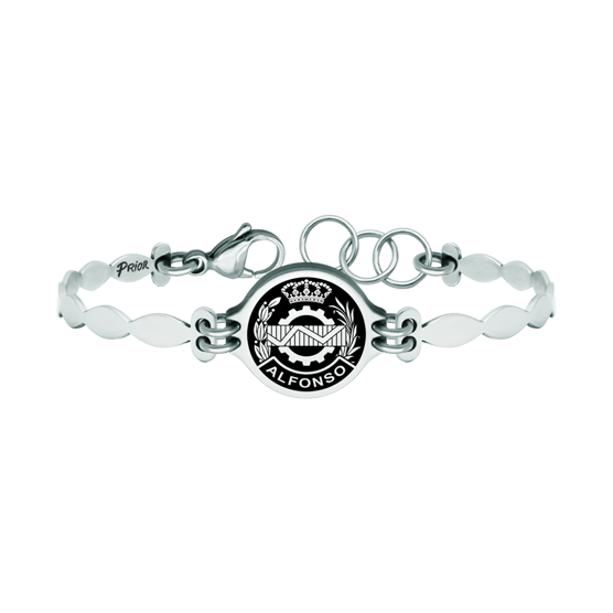 Pulsera de plata y acero "Empresariales"Referencia: PU2762Pulsera de acero con el escudo de Empresariales personalizado con su nombre tallado bajo relieve en plata de ley y esmaltado al horno.Tenemos todas las profesiones y carreras disponibles: Abogacía (Abogado / Derecho), Agente Comercial, Aparejador, Arquitecto (Arquitectura), ATS (Enfermería), Bellas Artes, Ciencias Biológicas (Biología), Ciencias Exactas, Ciencias Físicas, Ciencias Políticas, Ciencias Políticas y Económicas, Ciencias Químicas, Comercio, Delineante, Economía, Empresariales, Farmacia, Filosofía y Letras, Geografía, Geológicas (Geología), Graduado Social, Informática, Ingeniero Agrónomo, Ingeniero de Caminos, Ingeniero Electrónico, Ingeniero de Montes, Ingeniero de Minas, Ingeniero Naval, Ingeniero Industrial Superior, Ingeniero Técnico Industrial, Ingeniero Telecomunicaciones, Ingeniero Textil, Joyero, Magisterio (Profesor), Medicina, Música, Psicología, Topógrafo (Topografía), Odontología, Óptica, Periodismo, Veterinaria.Y si no tenemos la suya, consultenos.