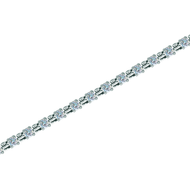 Bracelet riviere en argent avec moissanitesReferencia: PU2773Bracelet en argent sterling avec des moissanites de 5mm de taille brillante.La moissanite est une pierre précieuse créée en laboratoire qui a gagné une place spéciale dans la joaillerie en raison de sa beauté et de ses qualités uniques. Elle éblouit par son éclat semblable à celui d'un diamant et par sa grande résistance (9,25 sur l'échelle de Mohs).Découverte à l'origine dans une météorite à la fin du 19e siècle, cette origine 