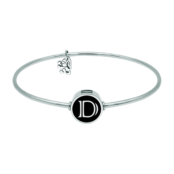Bracelet personnalisé avec initiale en argent sterling émaillé et acierReferencia: PU2780Bracelet personnalisé en acier inoxydable poli avec votre initiale gravée en argent sterling et émaillée.