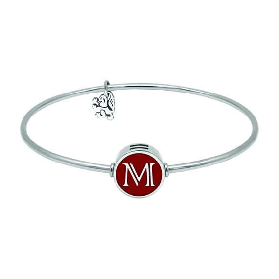 Bracelet personnalisé avec initiale en argent sterling émaillé et acierReferencia: PU2780Bracelet personnalisé en acier inoxydable poli avec votre initiale gravée en argent sterling et émaillée.