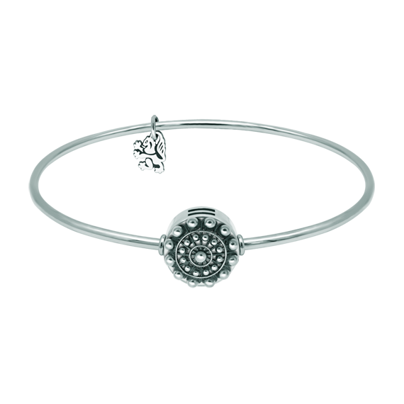 Bracelet Charro Button en argent sterling et acierReferencia: PU2784Bracelet en acier inoxydable poli avec bouton Charro en argent sterling.