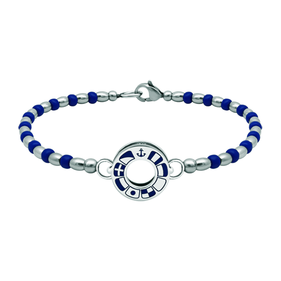 Bracelet en argent et acier inoxydable "Drapeaux nautiques"Referencia: PU2799Bracelet rigide en acier avec roue personnalisée avec les drapeaux nautiques de votre nom sculptés en relief en argent sterling et émail cuit.