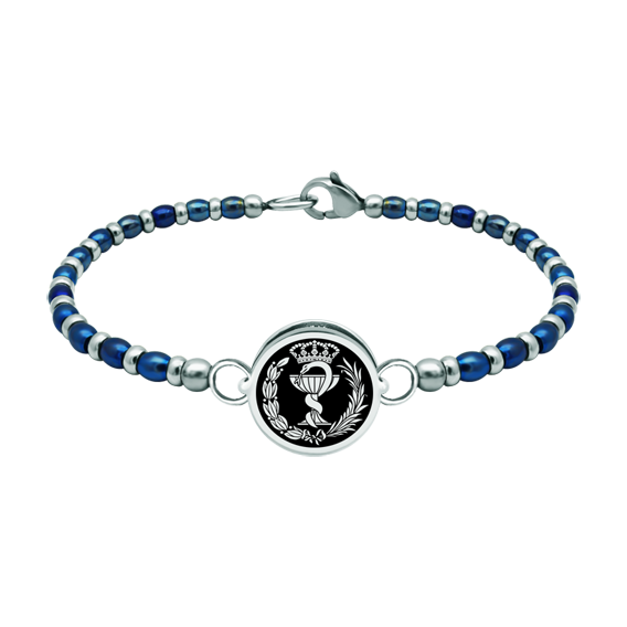 Silver and steel bracelet "Pharmacy"Ref. code: PU2805Steel ball chain bracelet with the Pharmacy shield carved in low relief in sterling silver and stove enameled.We have all professions and careers available: Advocacy (Lawyer / Law), Commercial Agent, Quantity Surveyor, Architect (Architecture), ATS (Nursing), Fine Arts, Biological Sciences (Biology), Exact Sciences, Physical Sciences, Political Sciences, Political and Economic Sciences, Chemical Sciences, Commerce, Draftsman, Economics, Business, Pharmacy, Philosophy and Letters, Geography, Geological (Geology), Social Graduate, Computer Science, Agricultural Engineering, Civil Engineering, Electronic Engineering, Forestry Engineering, Mining Engineering, Naval Engineering, Higher Industrial Engineering, Industrial Technical Engineering, Telecommunications Engineering, Textile Engineering, Jewelry, Teaching, Medicine, Music, Psychology, Topography, Dentistry, Optics, Journalism, Veterinary Medicine.And if we don't have yours, please contact us.