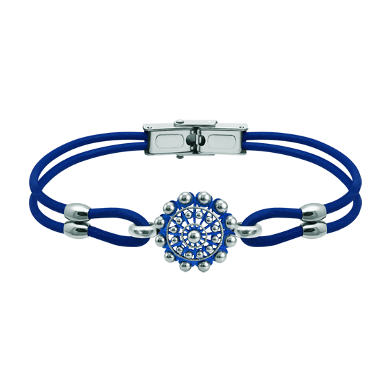 Charro Button Bracelet silver and leather 16mmRef. code: PU28692mm leather bracelet with 16mm Charrode Button made in sterling silver enameled by hand.