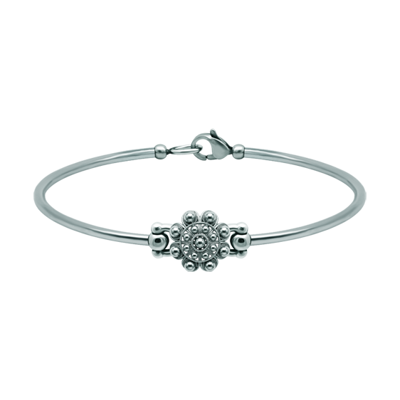 Bracelet Bouton Charro argent et acier 12mmReferencia: PU2876Bracelet en acier inoxydable avec bouton Charro de 12 mm en argent sterling émaillé à la main.