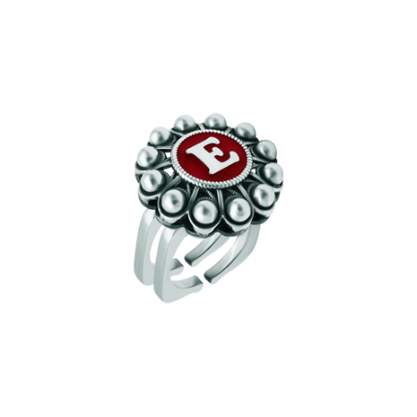 Individueller Ring mit Charro-Knopf aus SilberRef. Code: SR0353Ring aus Edelstahl mit Charro-Knopf aus Sterlingsilber, personalisiert mit eingebrannten emaillierten Initialen.