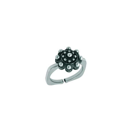 Bague bouton charro en argent et acier inoxydableReferencia: SR0359Bague en acier inoxydable avec bouton charro en argent sterling et acier.