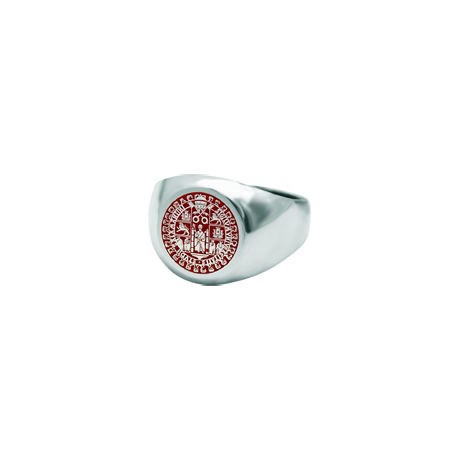 Bague en argent "Bouclier de l'Université de Salamanque"Referencia: SR0369Bague chevalière en argent sterling avec les armoiries de l'Université de Salamanque émaillées à la main.