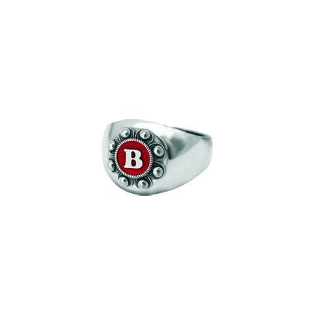 Bague personnalisée en argent avec bouton charroReferencia: SR0379Bague chevalière en argent sterling avec bouton Charro personnalisé avec vos initiales émaillées au four.