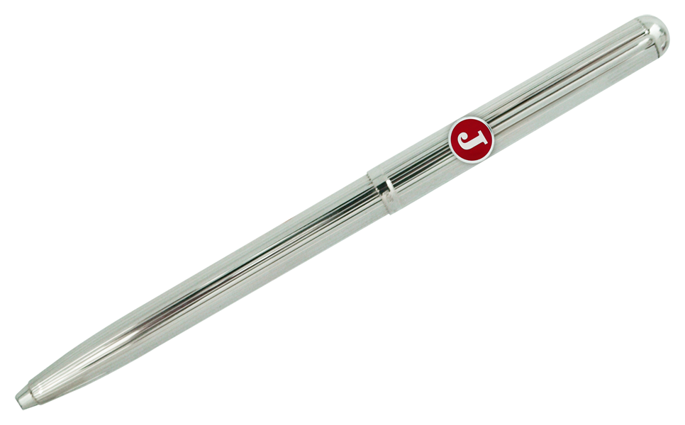 Biros argentés personnalisés avec initiale (Rouge)Referencia: BL0104Élégants biros en argent de style classique, décorés d'une fine ligne.Idéal pour les cadeaux, les occasions spéciales ou l'usage professionnel.Le capuchon et le barillet sont en argent sterling massif avec une finition brillante.Le système de recharge d'encre est compatible avec les recharges standard.Le fermoir est de type bouton-poussoir rétractable.Fabriqué entièrement en Allemagne.Il peut être personnalisé avec le nom en relief.Medida: 140x10mm.