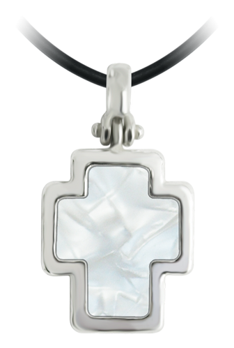 Silber-Anhänger "Kreuz"Ref. Code: CO0742Anhänger aus Sterlingsilber.Perlmutt-Zellulose-Kreuz.Gr&ouml;&szlig;e: 29x35mm.