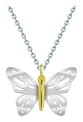 Jugendstil-Anhänger "Schmetterling" aus Silber und GoldRef. Code: CO0803Schmetterling mit Flügeln Jugendstil-Anhänger aus Sterlingsilber und vergoldetem Körper.Museumsstücke, die von den repräsentativsten Werken des Jugendstils, des Art déco und des Modernismus des späten 19. und frühen 20. Jahrhunderts inspiriert sind.Gr&ouml;&szlig;e: 32x22mm.