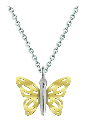 Jugendstil Schmetterling Anhänger aus Gold und SilberRef. Code: CO0804Schmetterlingsanhänger mit vergoldeten Jugendstilflügeln und Körper aus Sterlingsilber.Museumsstücke, die von den repräsentativsten Werken des Jugendstils, des Art déco und des Modernismus des späten 19. und frühen 20. Jahrhunderts inspiriert sind.Gr&ouml;&szlig;e: 23x17mm.